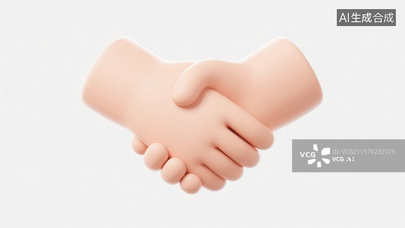 【AI数字艺术】卡通商务人士握手姿势图片素材