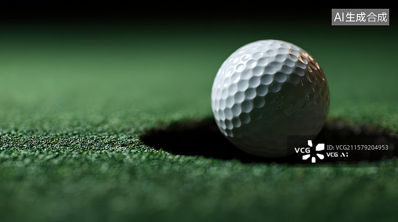 【AI数字艺术】果岭瞬间：高尔夫球入洞前的静与动图片素材