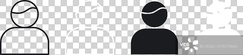 黑色线性和实心图标集图片素材