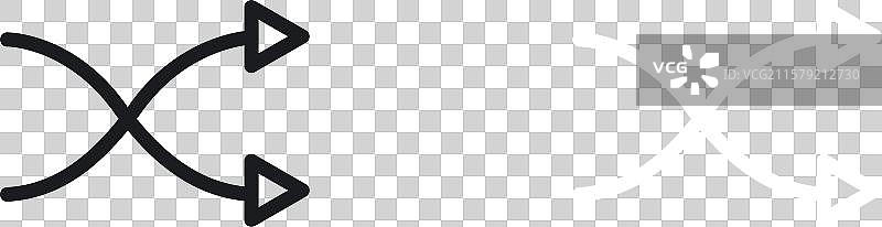 黑色的洗牌线条和实心图标集图片素材