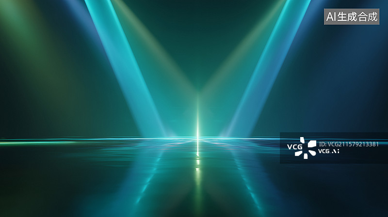 【AI数字艺术】科技舞台概念背景图片素材