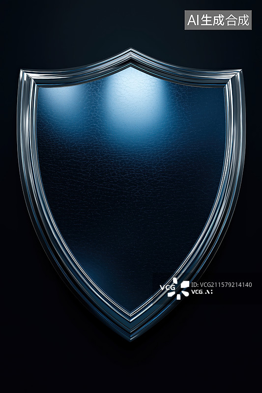 【AI数字艺术】深色背景上的透明盾牌图片素材