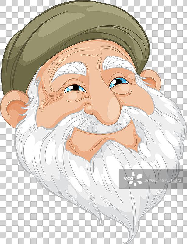 快乐的白胡子老年人图片素材