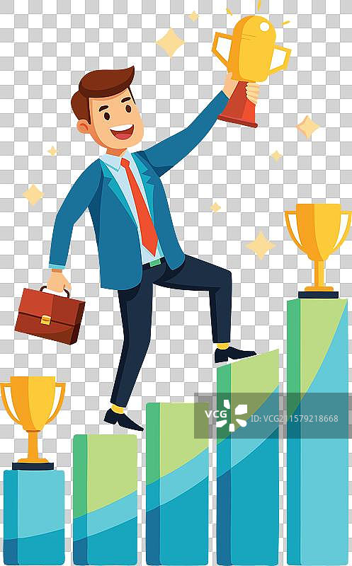 商业成功攀登增长图表图片素材