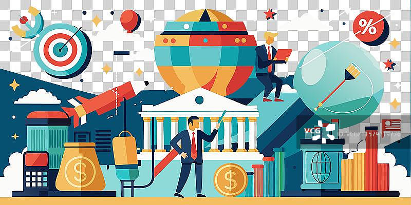 经济导航美联储通胀策略图片素材