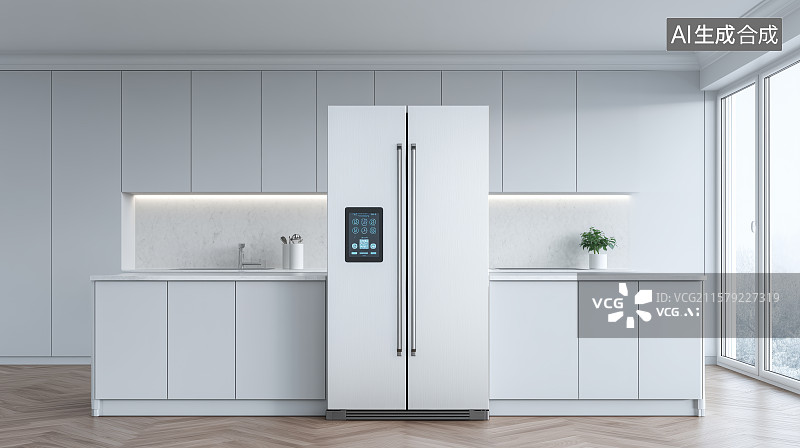 【AI数字艺术】智能冰箱全景图图片素材
