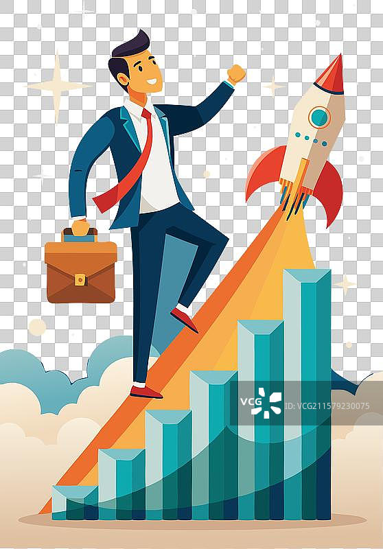 企业家火箭般成功发射图片素材