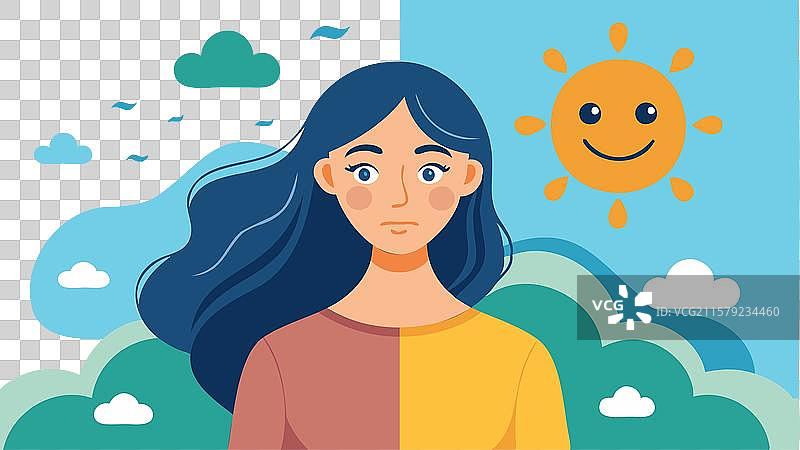 从焦虑到快乐的情绪转变图片素材