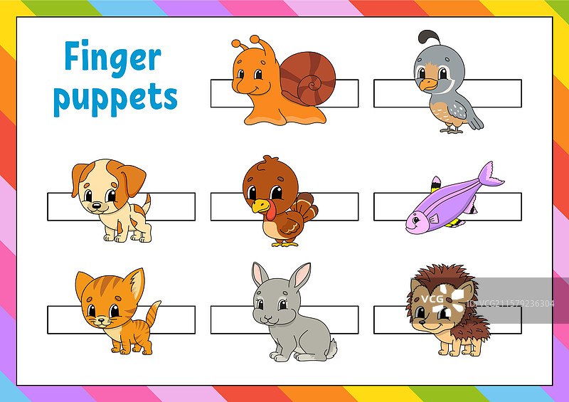 可爱的卡通手指偶活动适合孩子们图片素材