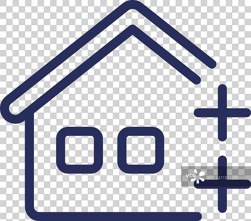 房屋扩展线条图标，扩展家居空间图片素材