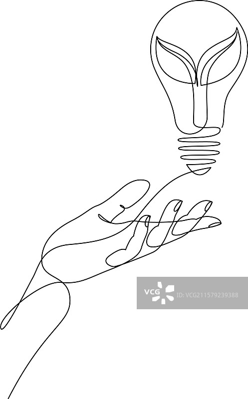 一笔画的人手握住某物图片素材