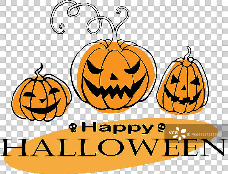 万圣节快乐卡片与恐怖南瓜图片素材