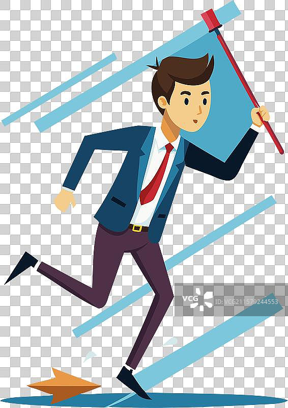 商人手持接力棒竞赛图片素材