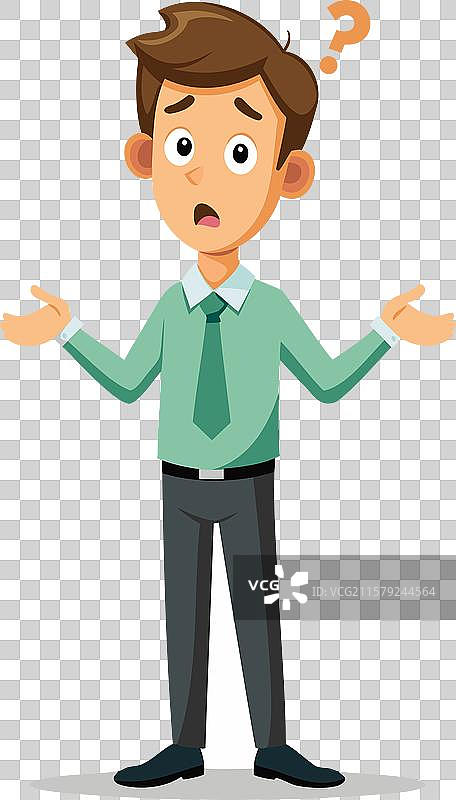 困惑的办公室工作人员耸肩图片素材