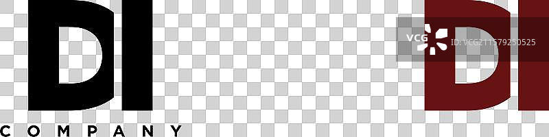 字母d和i的极简logo设计模板图片素材