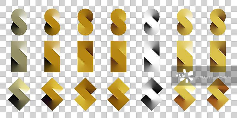 金色无限标志八字符号抽象图形图片素材