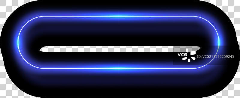 霓虹蓝色灯框透明背景图片素材