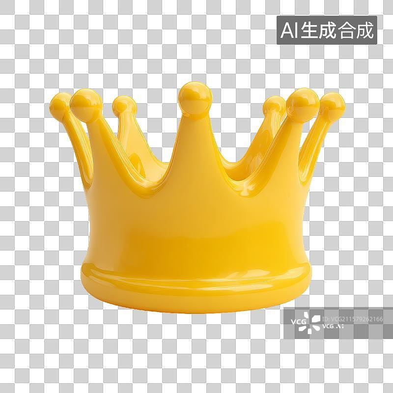 【AI数字艺术】黄色皇冠模型图片素材