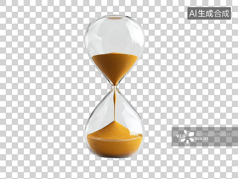 【AI数字艺术】沙漏中的黄色沙子流动图片素材
