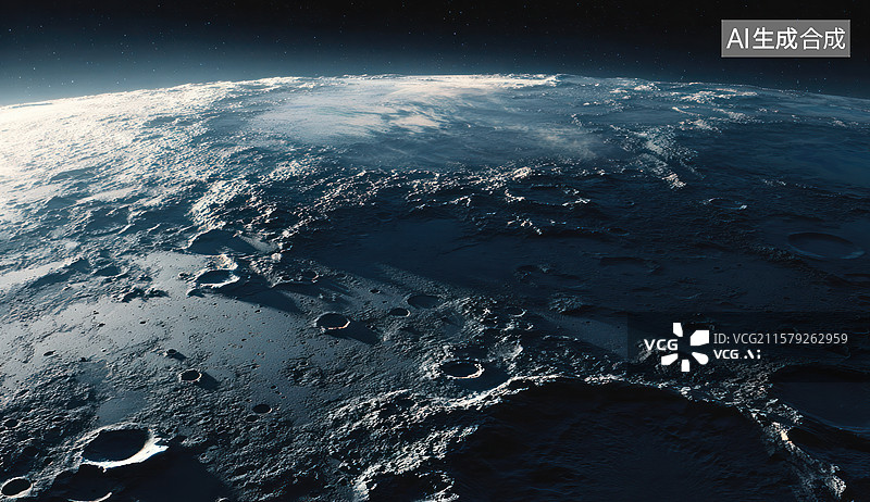 【AI数字艺术】月球表面地形详细图图片素材