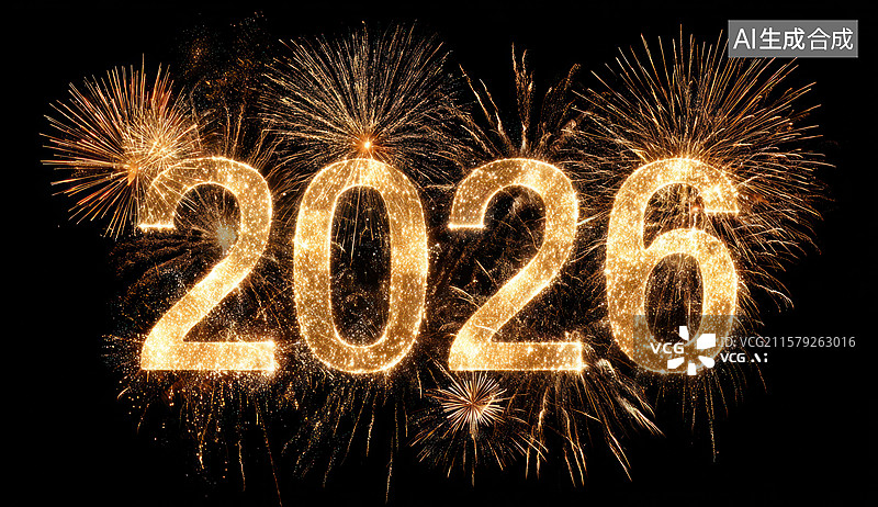 【AI数字艺术】2026新年烟花秀图片素材
