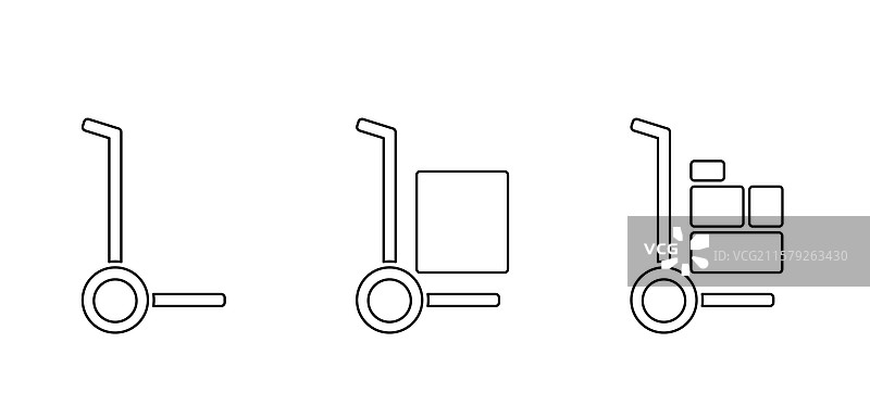 手推车或手动搬运车重物搬运图片素材