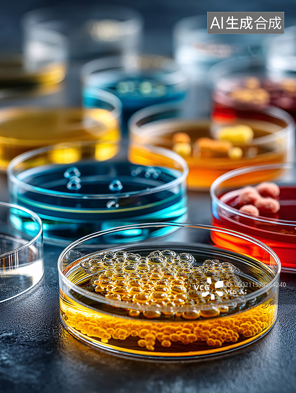 【AI数字艺术】培养皿中的生命色彩图片素材