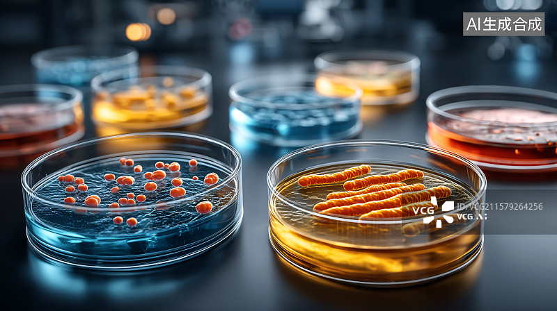 【AI数字艺术】培养皿中的生命色彩图片素材