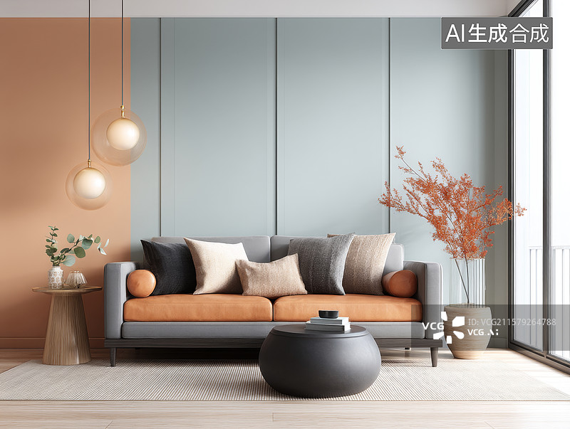 【AI数字艺术】现代简约客厅设计图片素材