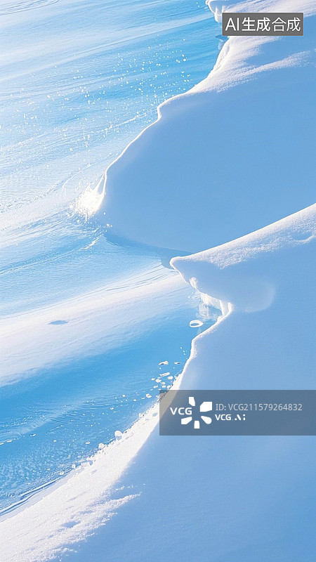 【AI数字艺术】雪域静谧的线条之美极简主义的冬日诗意图片素材