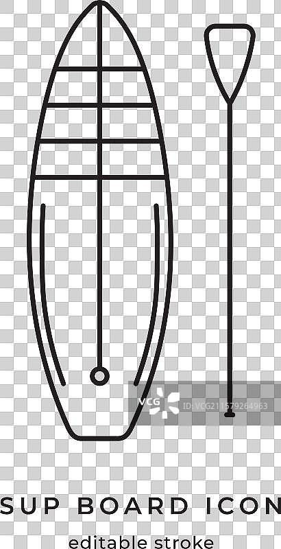 立式划水板或SUP板图标图片素材