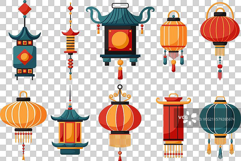 灯笼的集合图片素材