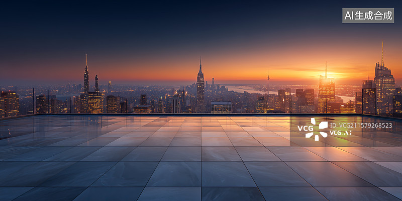 【AI数字艺术】含有大片广场的城市景观背景图片素材