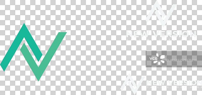 绿色的抽象字母nv或vn标志图片素材