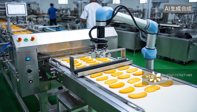 【AI数字艺术】果蔬加工自动化生产线图片素材