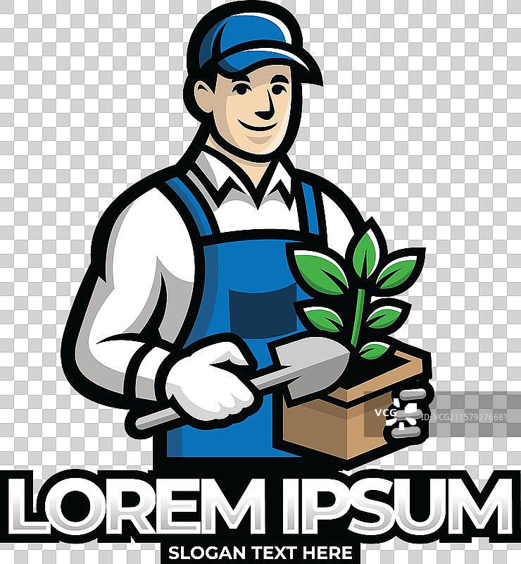 园艺男士吉祥物标志图片素材