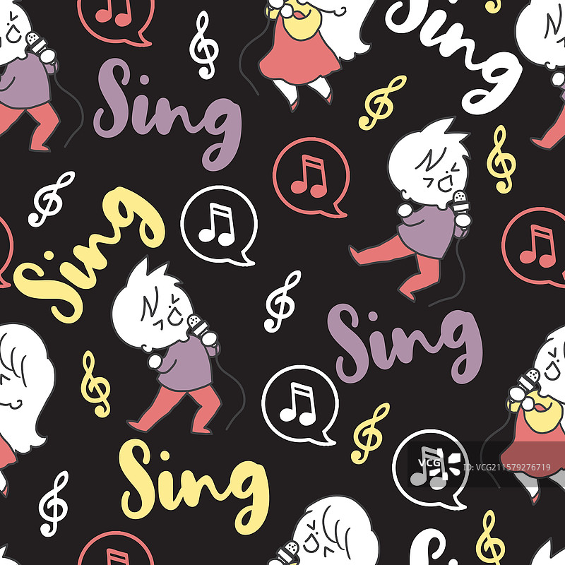 欢乐的旋律、笑声、歌唱派对的图案图片素材