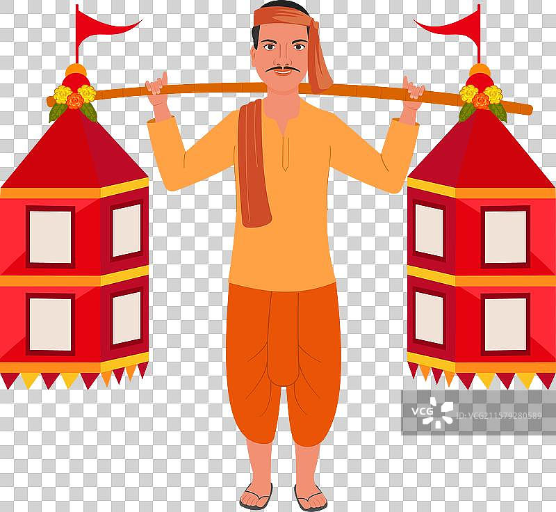 在卡瓦德朝圣中，朝圣者携带卡瓦德。图片素材