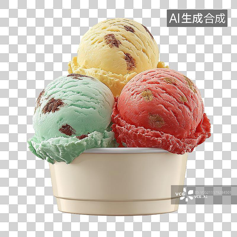 【AI数字艺术】彩色冰淇淋球夏日清凉解暑甜品图片素材