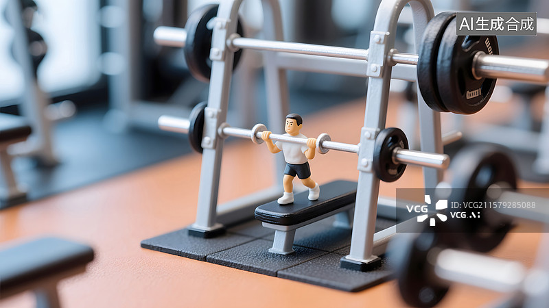 【AI数字艺术】微距摄影在健身房锻炼的人图片素材
