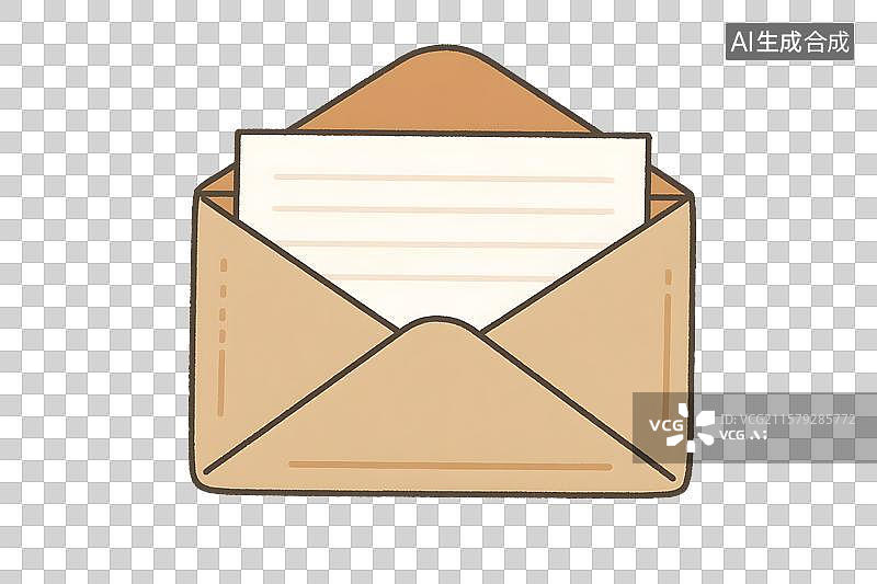 【AI数字艺术】复古风格打开空白的信封图片素材