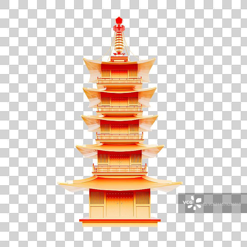 3D立体苏州地标建筑寒山寺图片素材