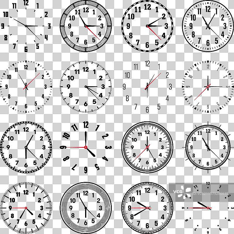 机械钟表表盘与指针表圈图片素材