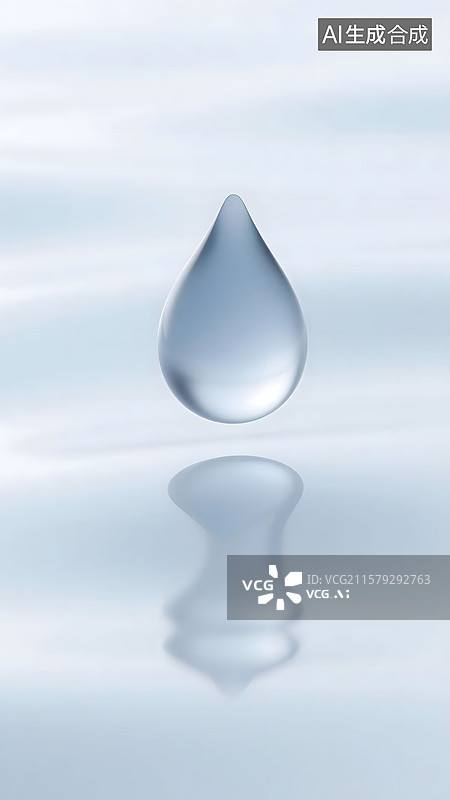 【AI数字艺术】乳白水滴3D立体摄影特写纯净背景图片素材