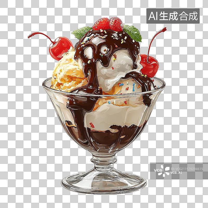 【AI数字艺术】香蕉船冰淇淋夏日甜品清凉解暑图片素材
