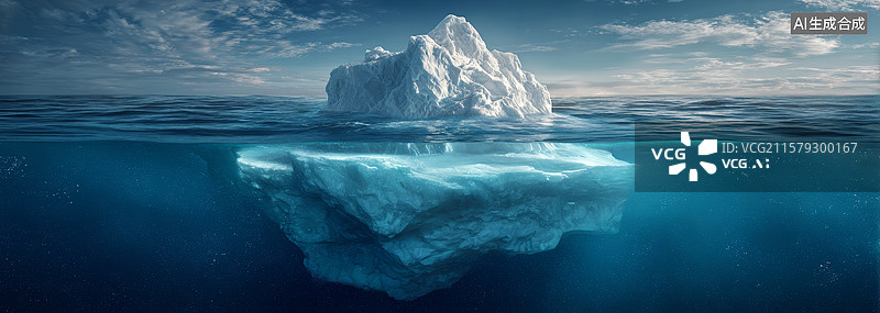 【AI数字艺术】冰山一角的奥秘图片素材