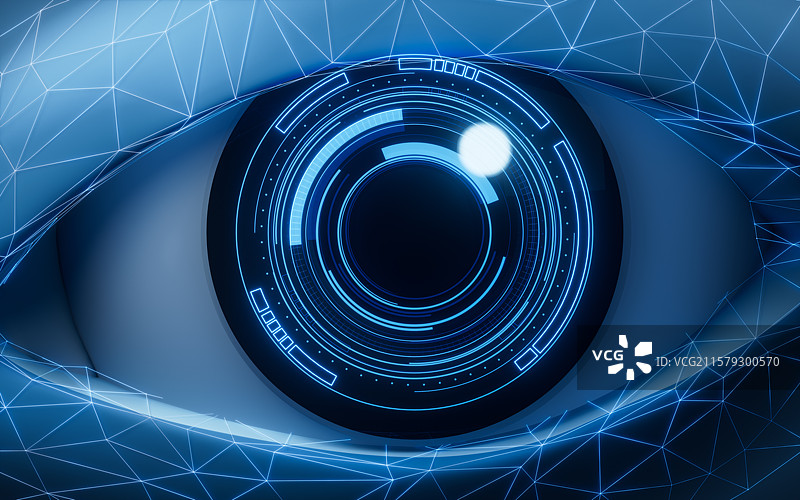 黑暗中的眼睛三维渲染图片素材