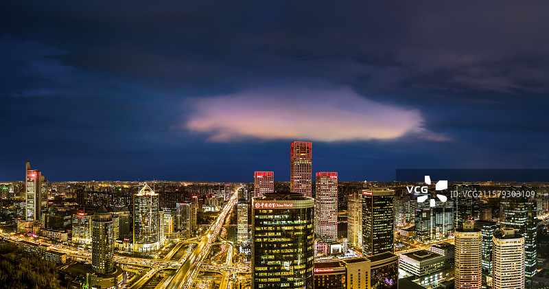 北京国贸桥CBD中央商务区航拍鸟瞰高清全景图图片素材