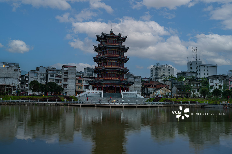 广西梧州蒙山县城实拍图片素材