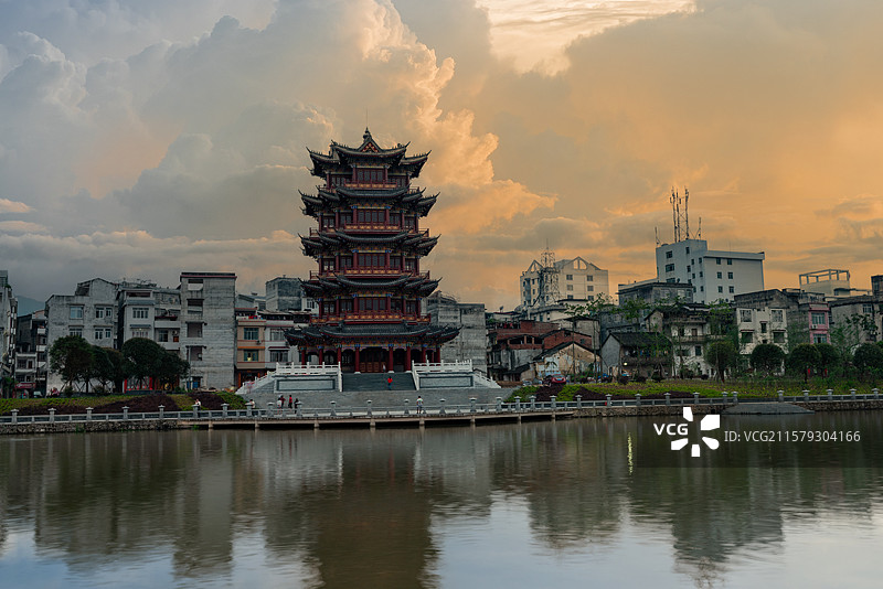 广西梧州蒙山县城实拍图片素材